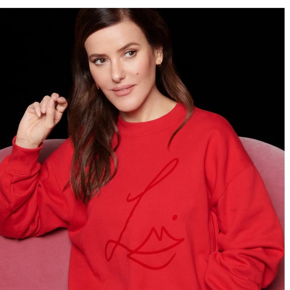 Lisa Eldridge Velvet Ribbon Studio Sweatshirt, size small, worn once, red - Picture 7 of 7